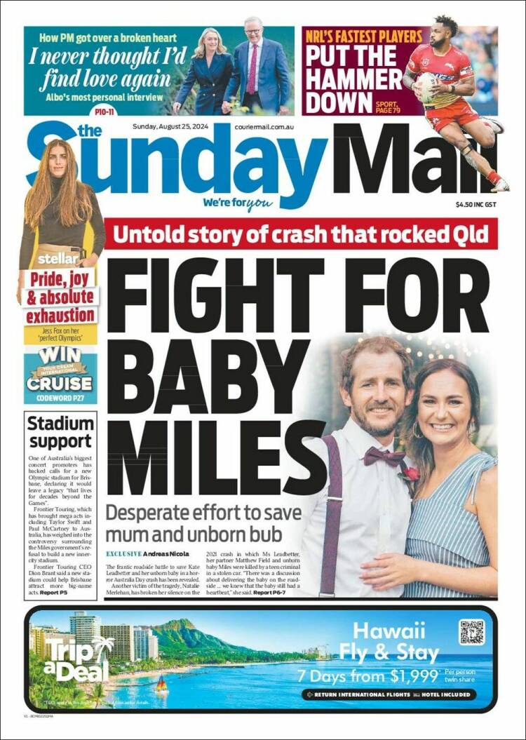 Portada de The Courier-Mail (Australia)