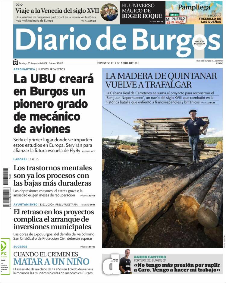 Portada de Diario de Burgos (Espa&ntilde;a)