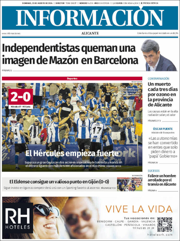 Portada de Diario Información (Espa&ntilde;a)