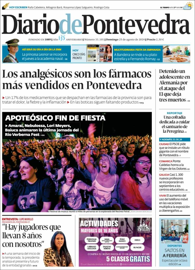 Portada de Diario de Pontevedra (Espa&ntilde;a)