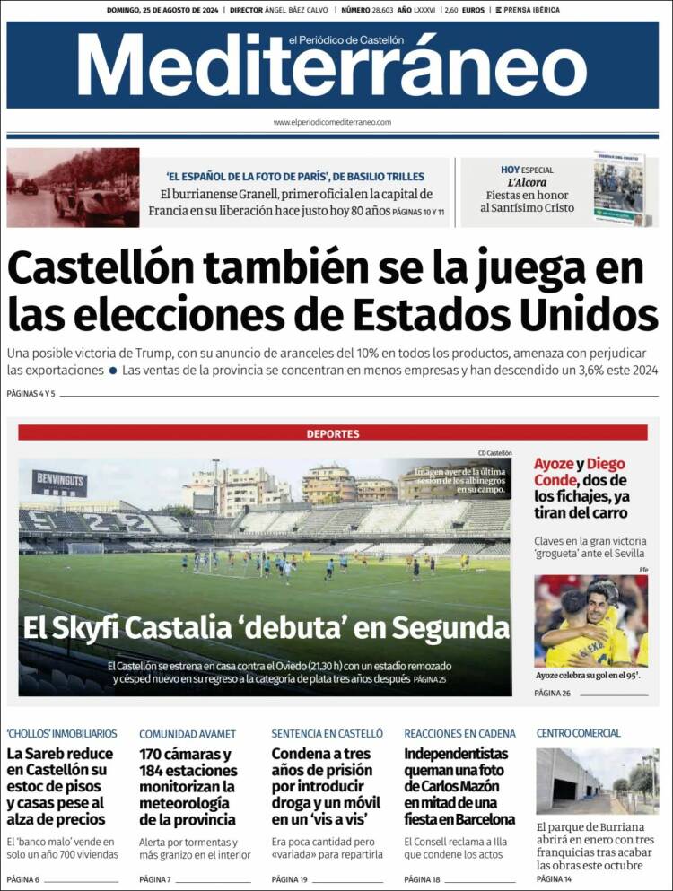 Portada de El Periódico Mediterraneo (Espa&ntilde;a)