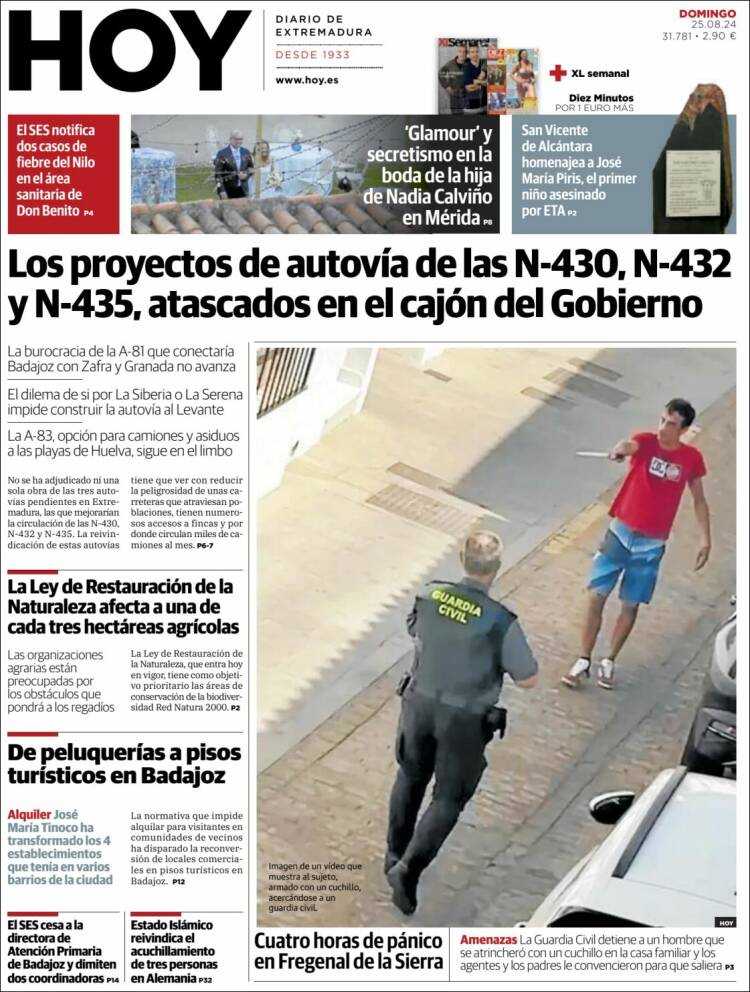 Portada de Hoy - Caceres (Espa&ntilde;a)