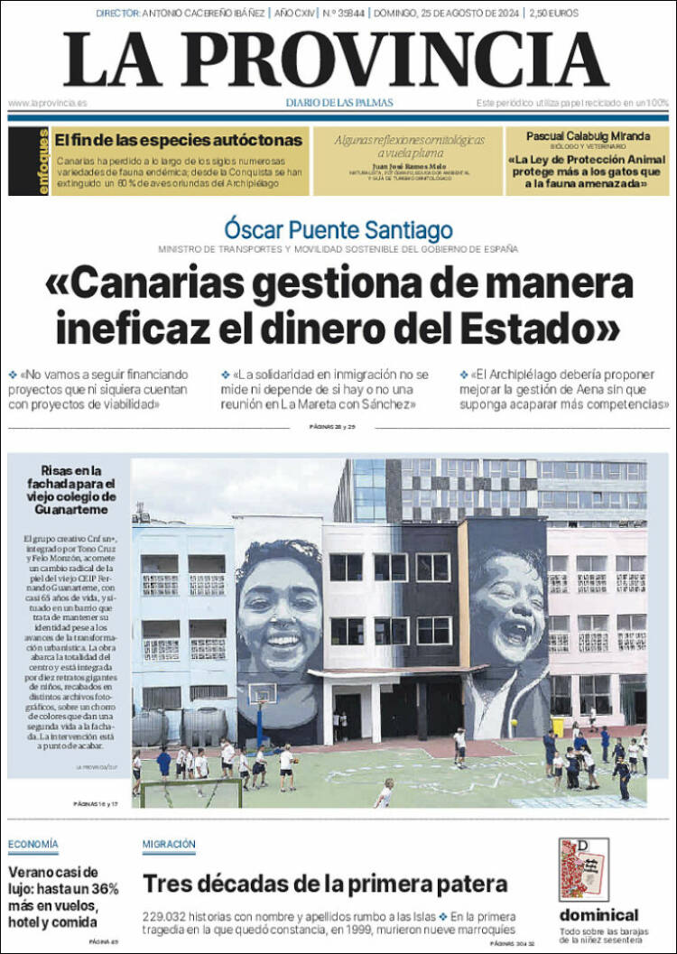 Portada de La Provincia (Espa&ntilde;a)