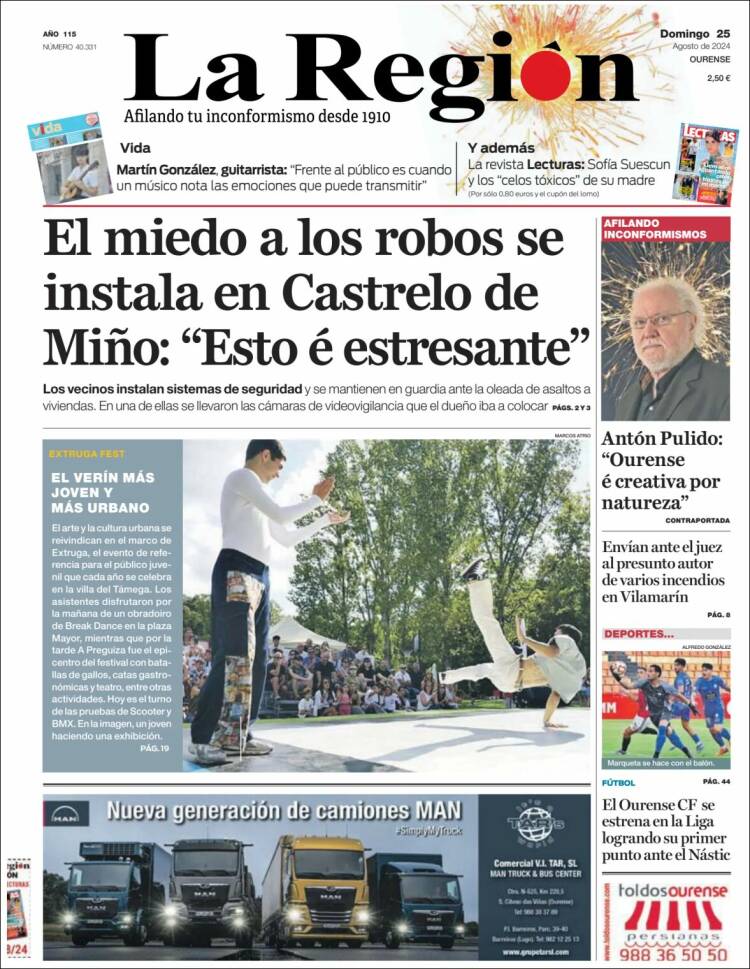 Portada de La Región de Ourense (Espa&ntilde;a)