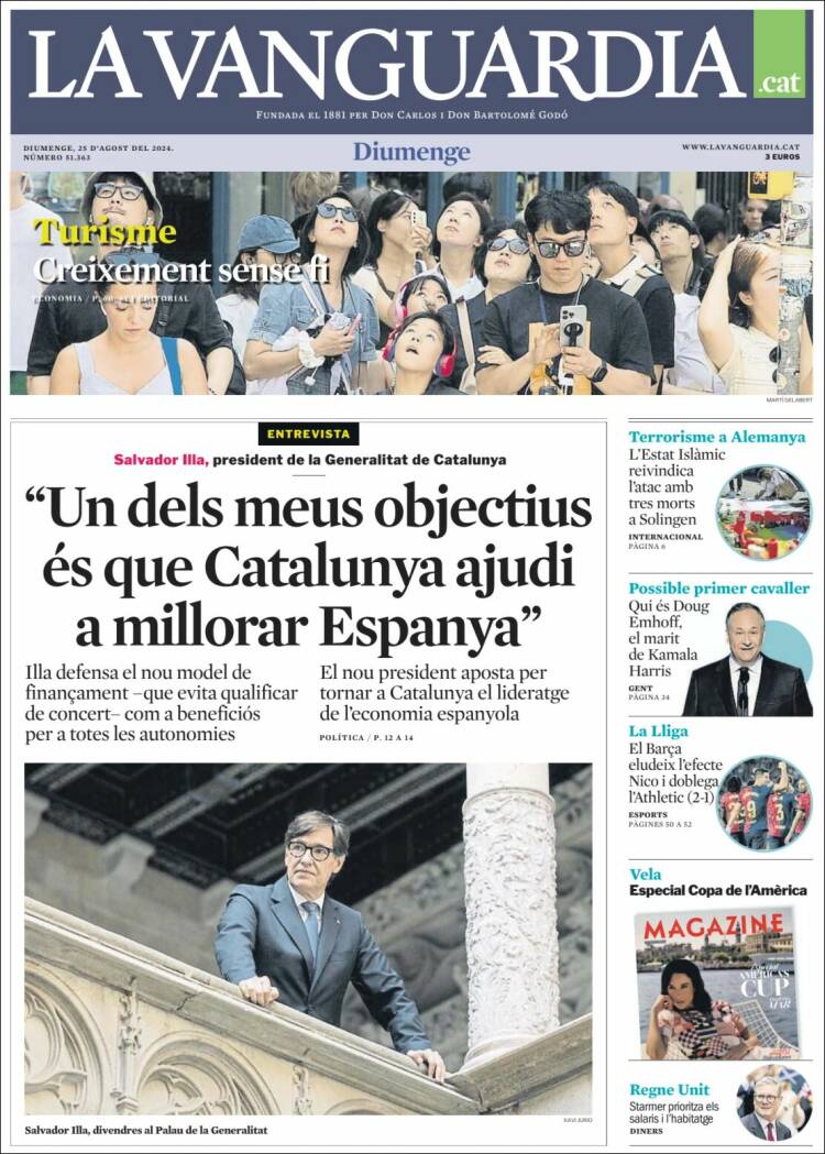 Portada de La Vanguardia (Espa&ntilde;a)