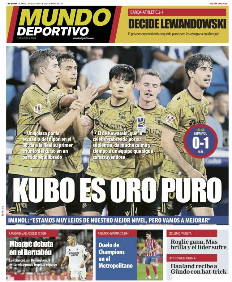 Portada de Mundo Deportivo Gipuzkoa (Espa&ntilde;a)