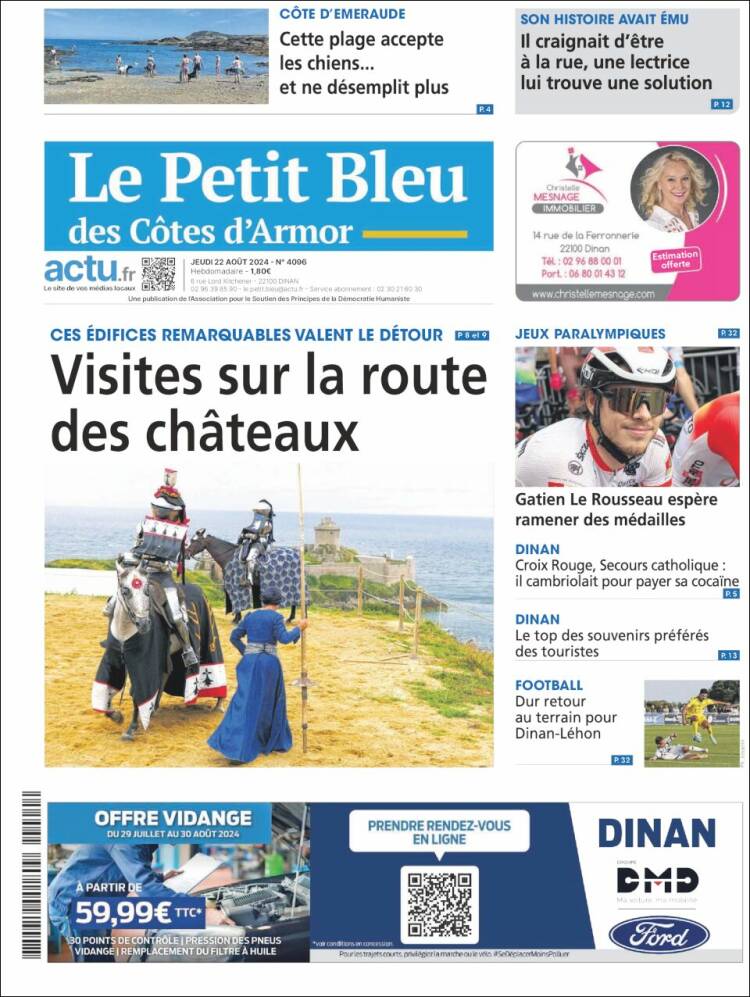 Portada de Le Petit Bleu (Francia)