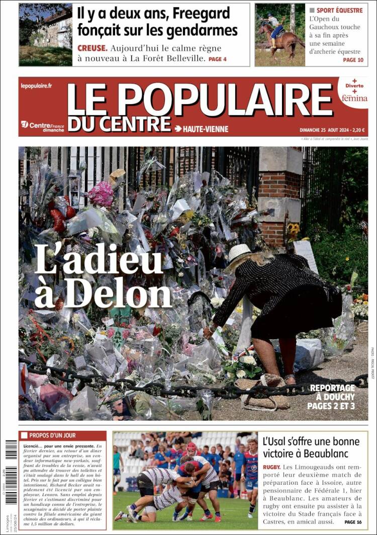 Portada de Le Populaire du Centre (Francia)