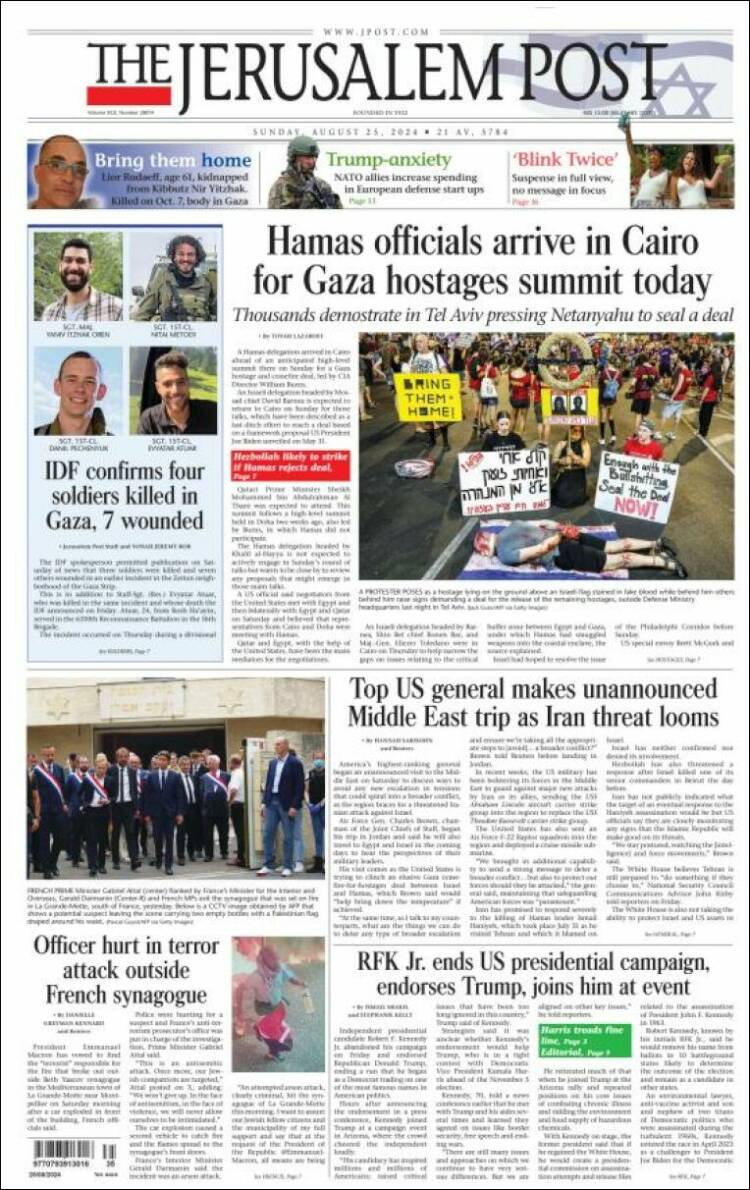 Portada de The Jerusalem Post (Israel)