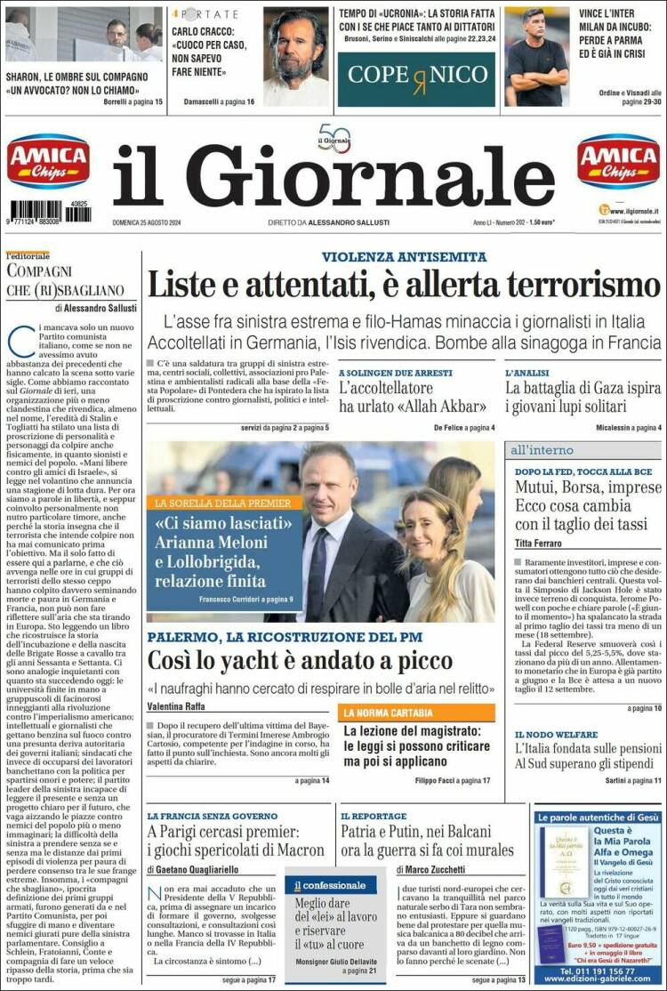 Portada de il Giornale (Italia)