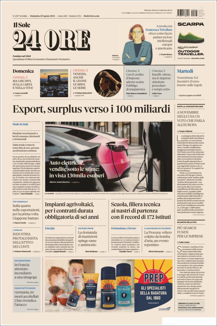 Portada de Il Sole 24 ORE (Italia)