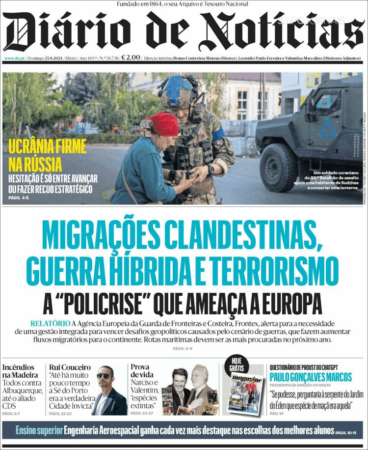 Portada de Diário de Noticias (Portugal)