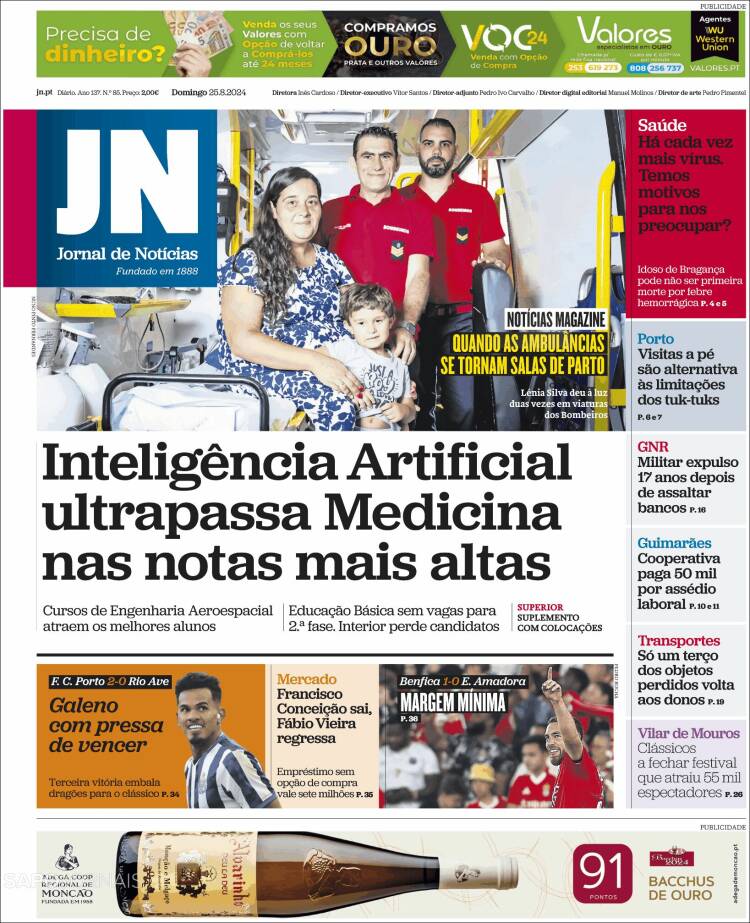 Portada de Jornal de Notícias (Portugal)
