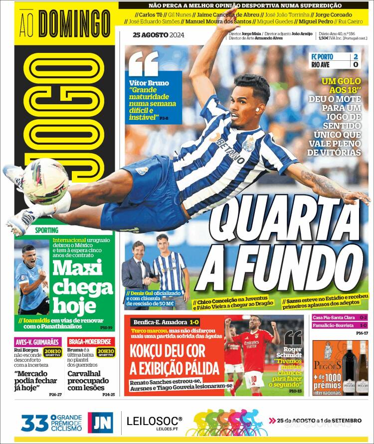 Portada de O Jogo (Portugal)
