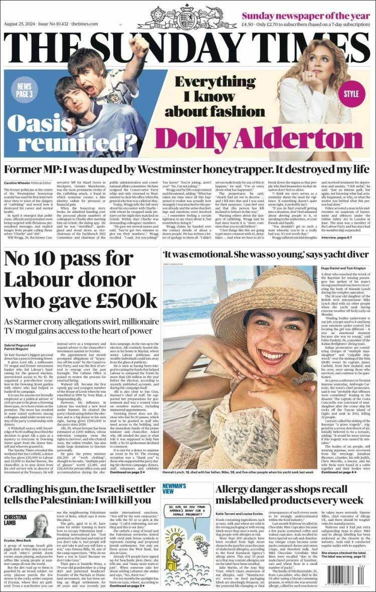 Portada de The Times (Reino Unido)