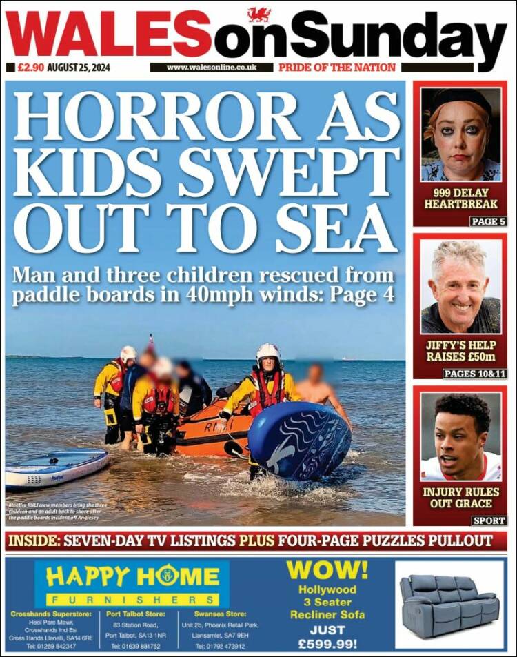 Portada de Western Mail (Reino Unido)