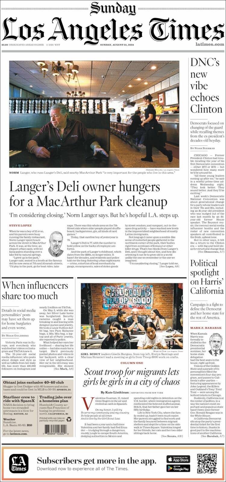 Portada de Los Angeles Times (USA)