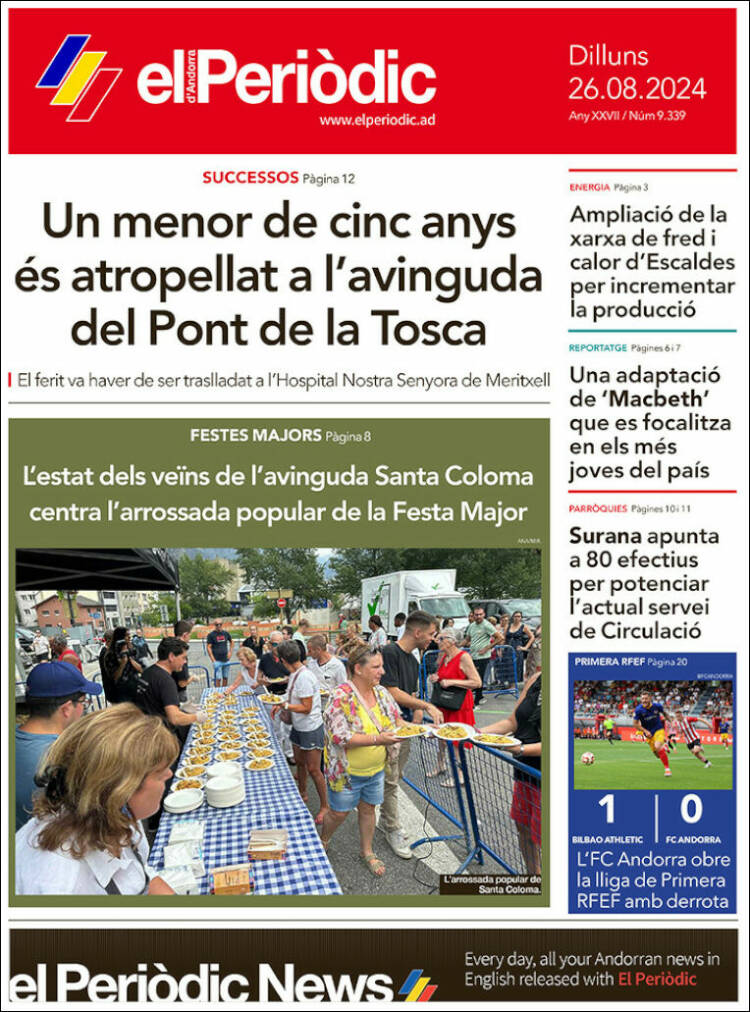 Portada de El Periòdic d'Andorra (Andorra)