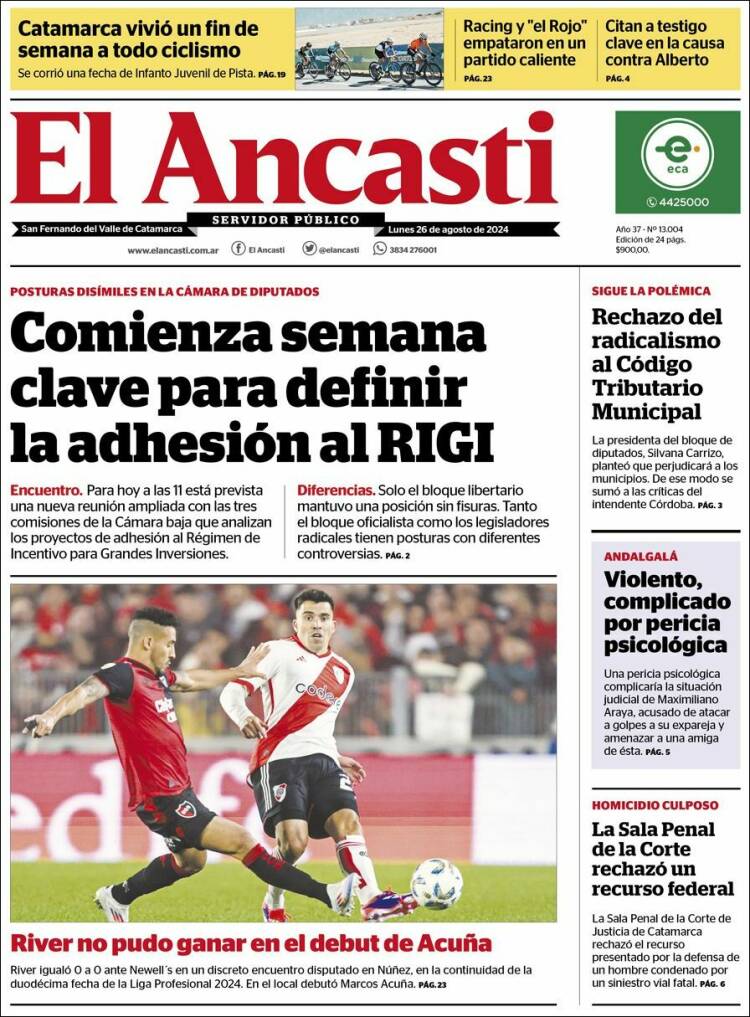Portada de El Ancasti (Argentina)