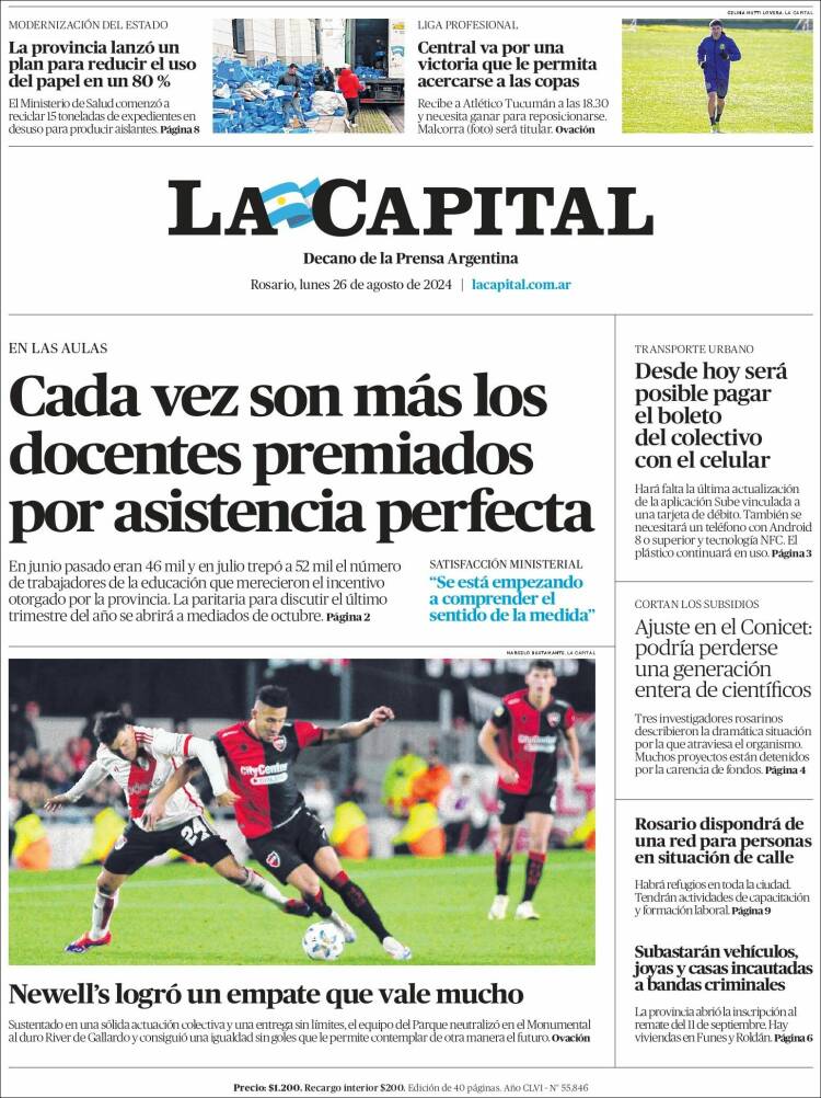 Portada de La Capital - Rosario (Argentina)