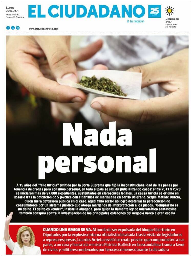 Portada de Diario El Ciudadano (Argentina)