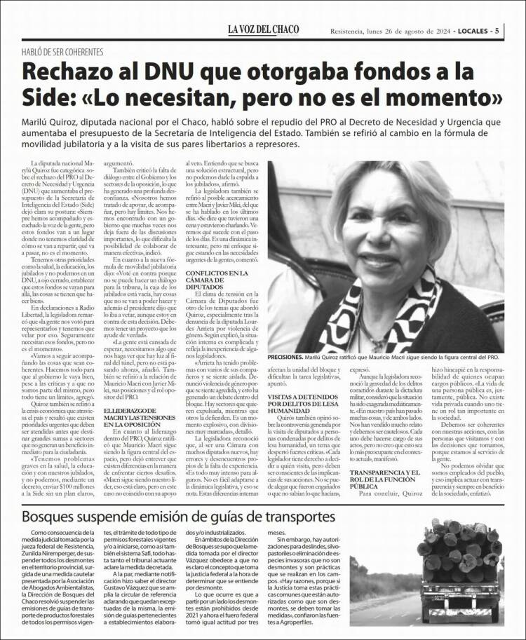 Portada de La Voz del Chaco (Argentina)