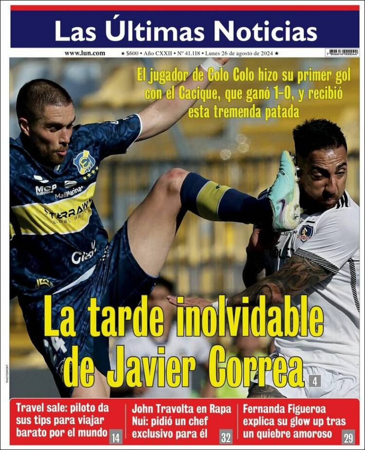 Portada de Las Últimas Noticias (Chile)