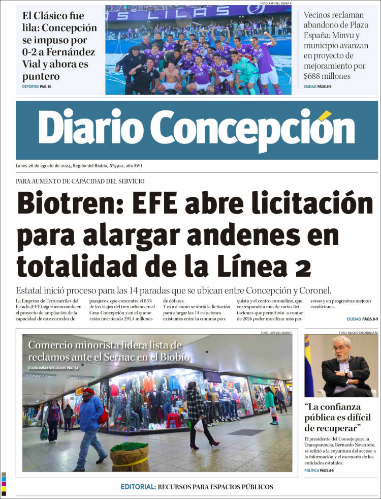Portada de Diario de Concepción (Chile)