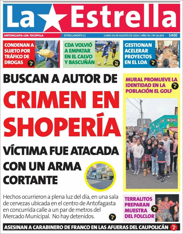 Portada de La Estrella de Tocopilla (Chile)