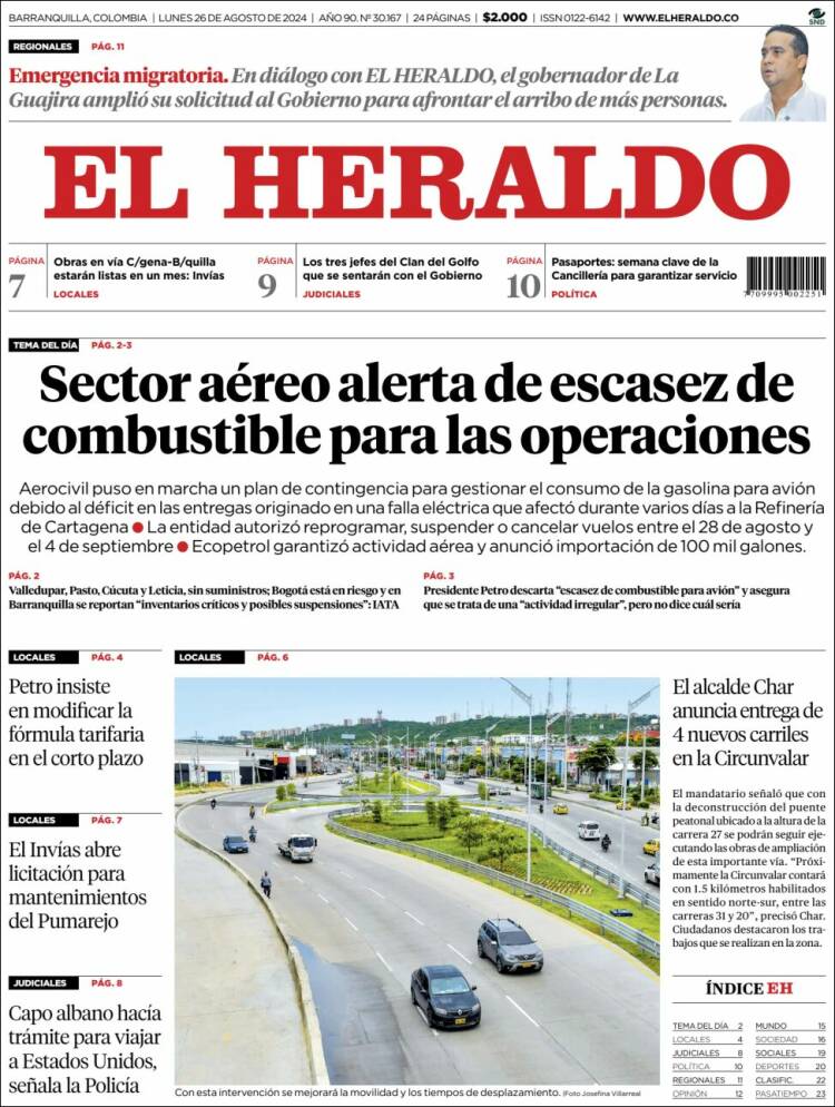 Portada de El Heraldo (Colombia)