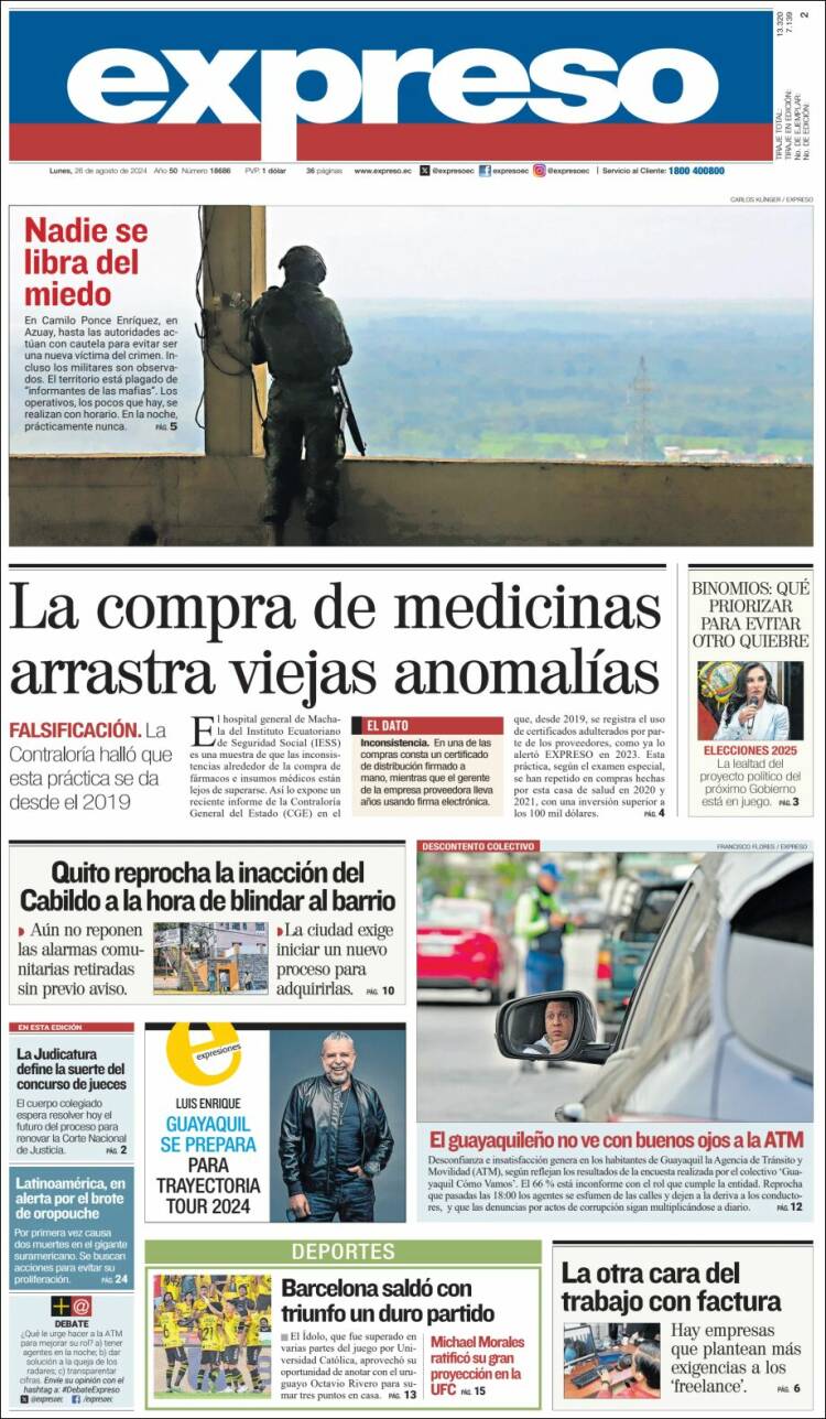 Portada de Expreso (Ecuador)