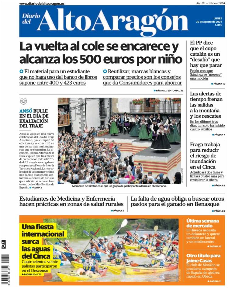 Portada de Diario del AltoAragón (España)