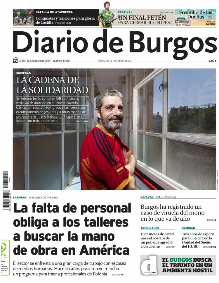 Portada de Diario de Burgos (España)