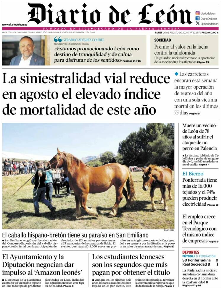 Portada de Diario de León (España)