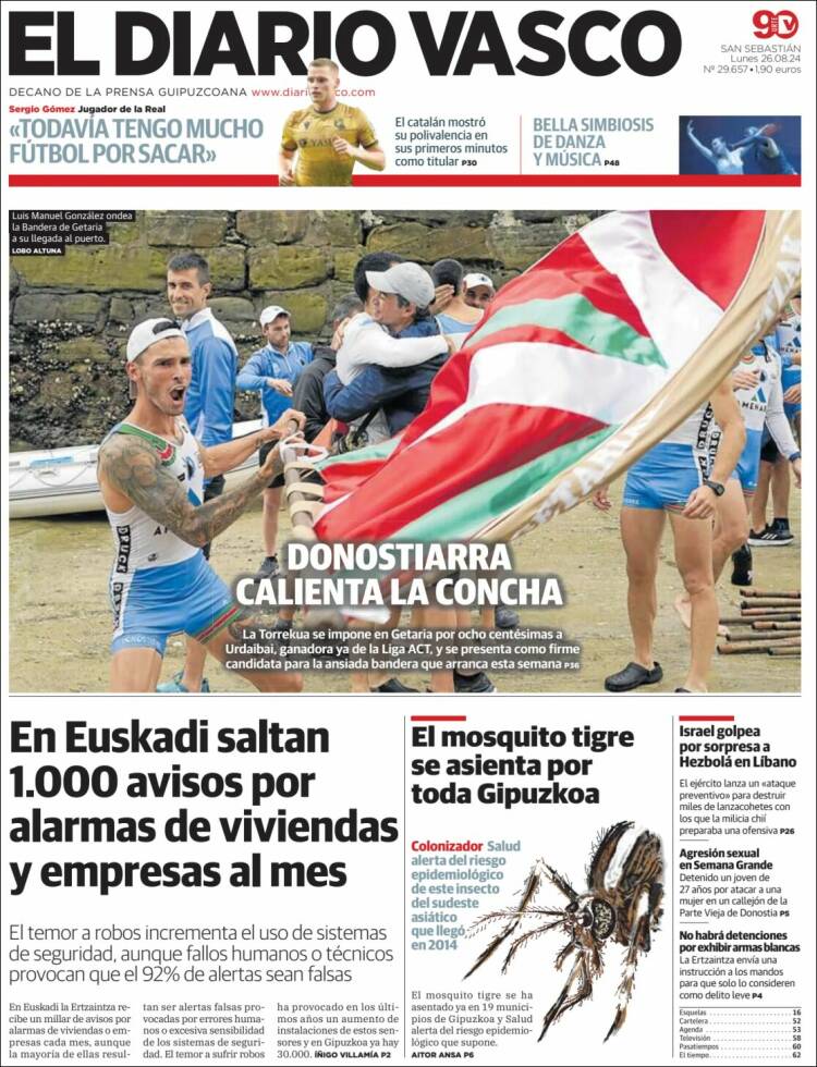 Portada de Diario Vasco (España)