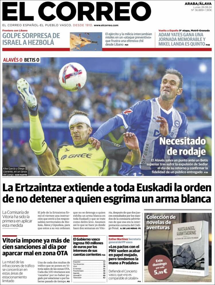 Portada de El Correo - Álava (España)