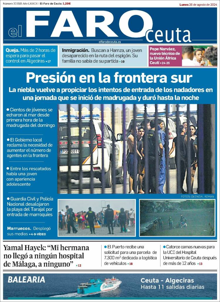 Portada de El Faro de Ceuta (España)