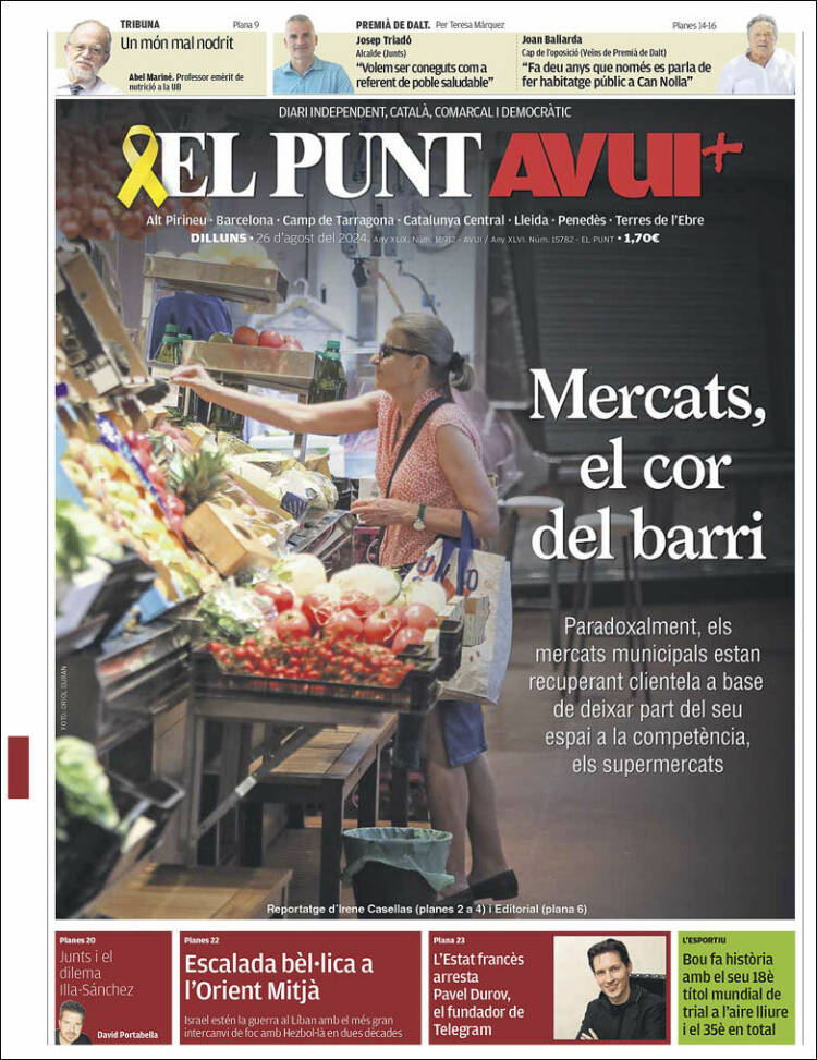 Portada de El Punt Avui (España)