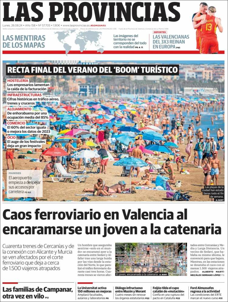 Portada de Las Provincias (España)