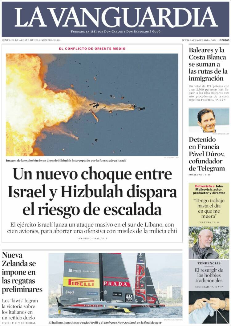 Portada de La Vanguardia (España)