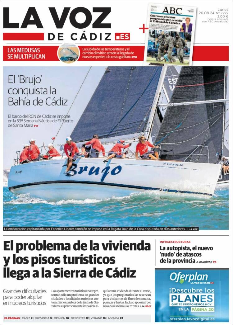 Portada de La Voz de Cádiz (España)