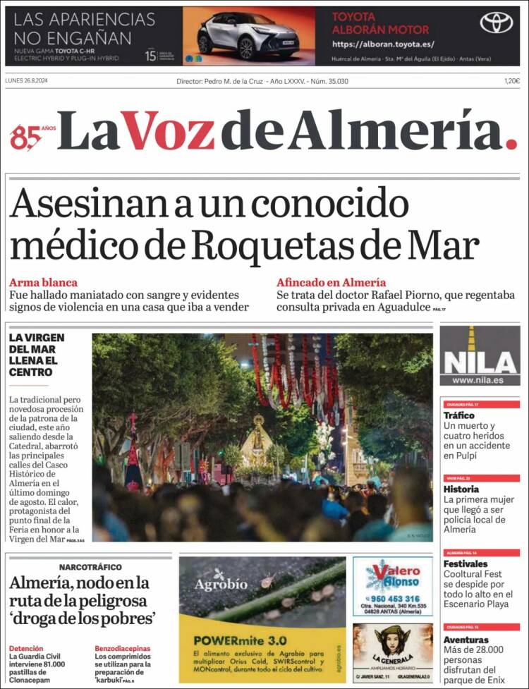 Portada de La Voz de Almería (España)