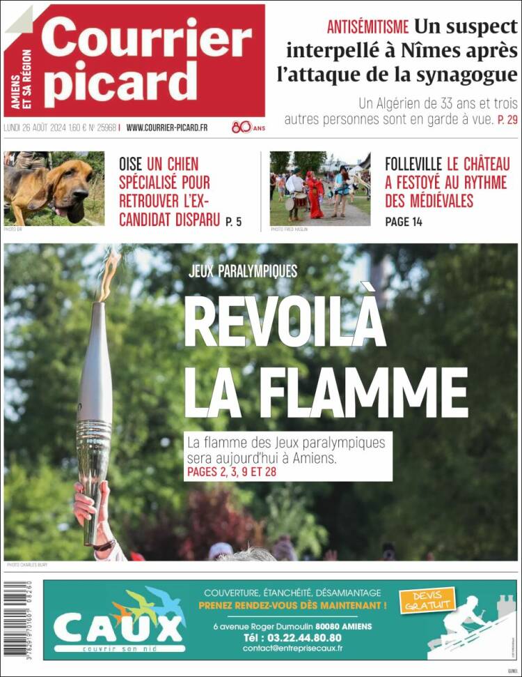 Portada de Courrier Picard (Francia)