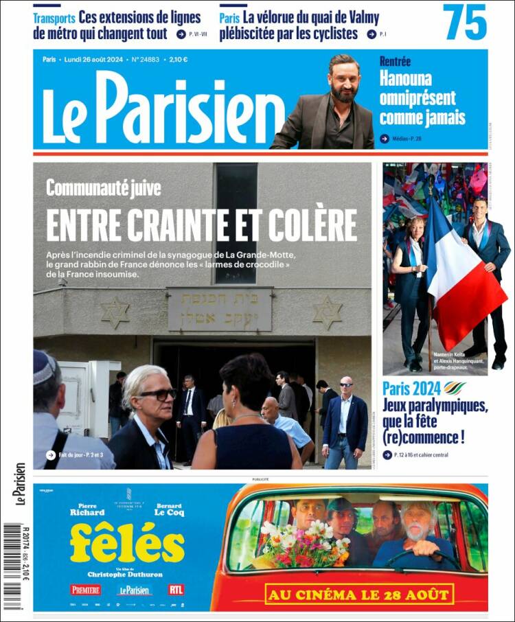 Portada de Le Parisien (Francia)