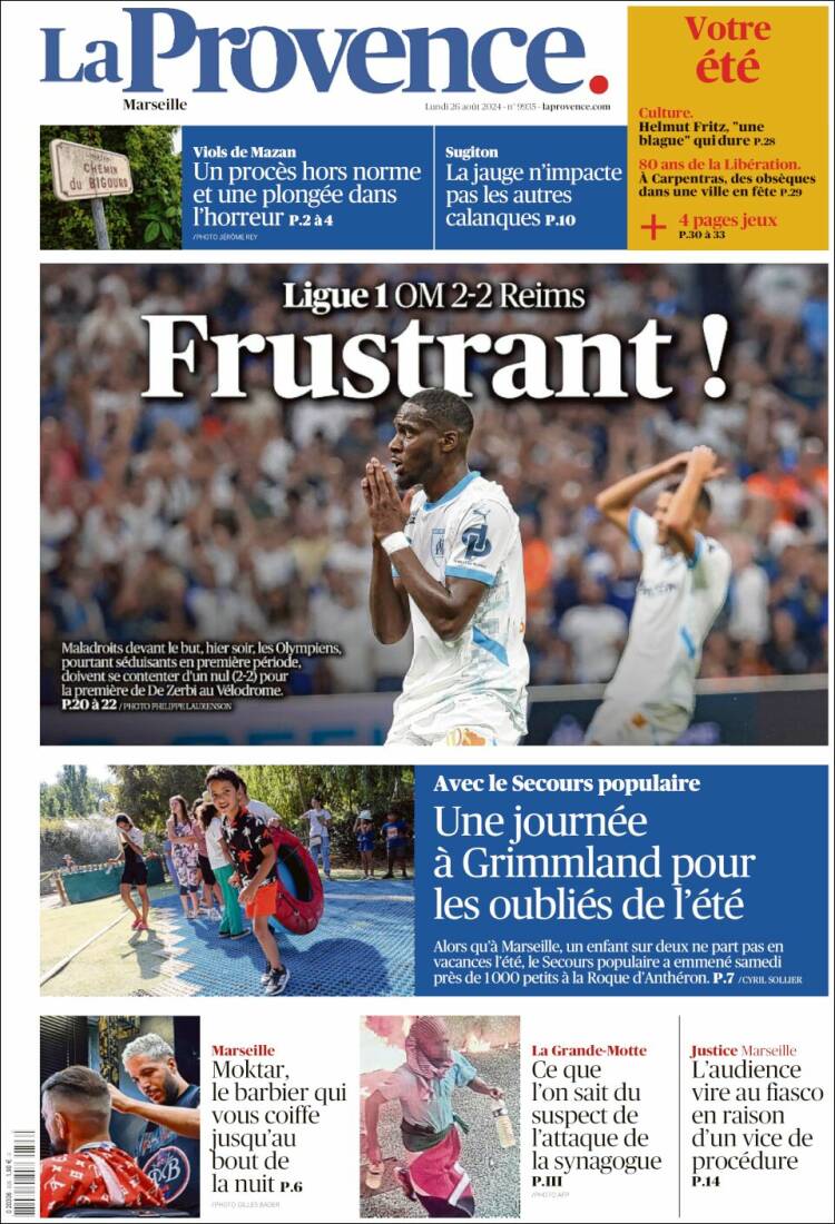 Portada de La Provence (Francia)