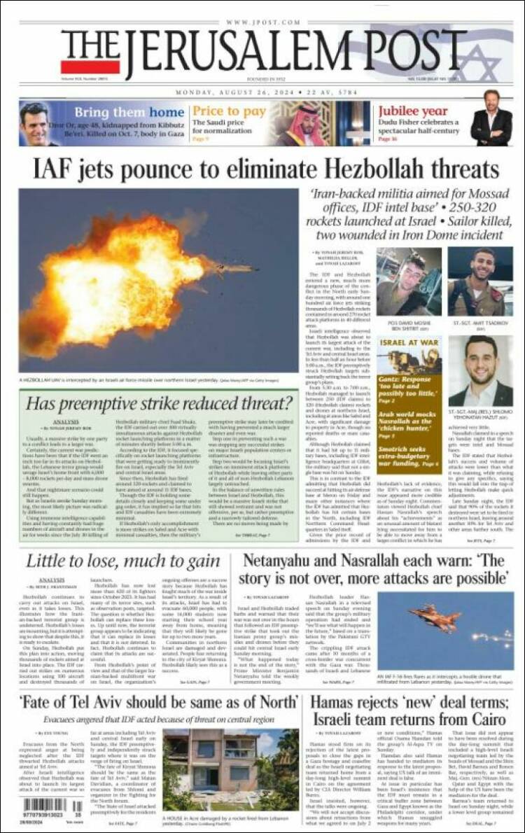 Portada de The Jerusalem Post (Israel)