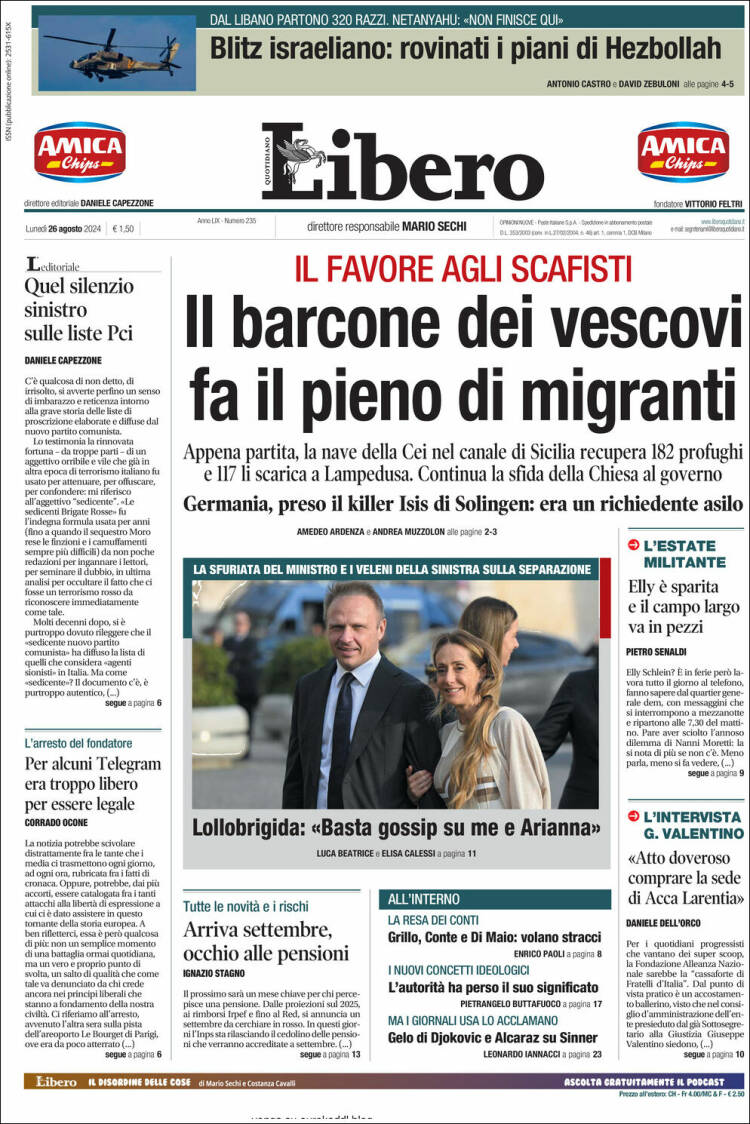Portada de Libero (Italia)
