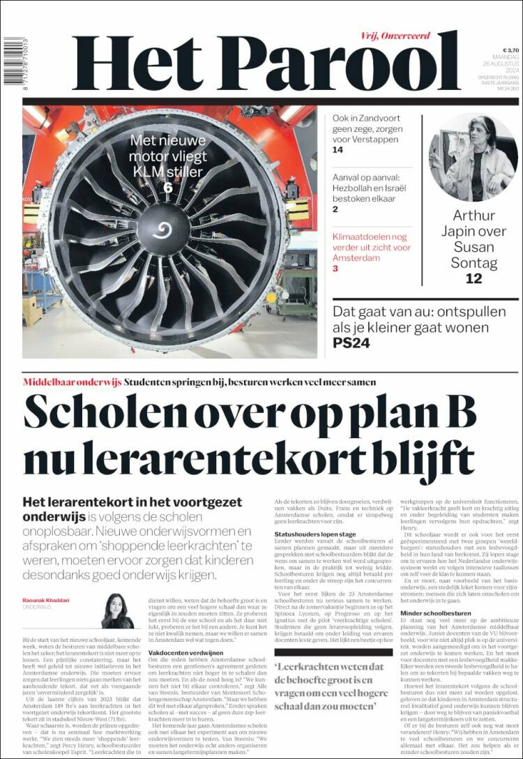 Portada de Het Parool (Pa&iacute;ses Bajos)
