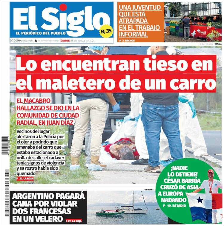Portada de El Siglo (Panam&aacute;)