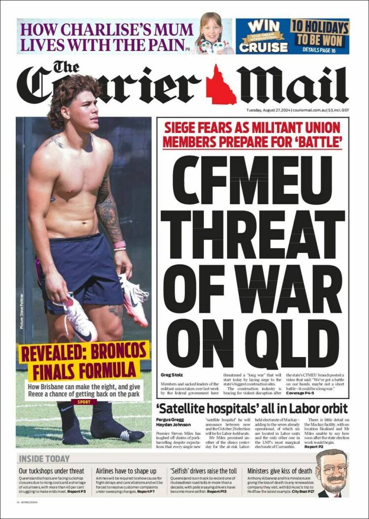 Portada de The Courier-Mail (Australia)
